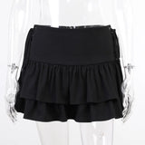 Nukty High Waist Lace Plaid Pleated Gothic Mini Skirt Sexy Mall Goth Skirt Gothic Punk Emo Club Wear Women Harajuku Y2k Dark Skirt