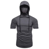 Nukty New Hooded T-shirt Men Fashion Style Personality Stretch Leisure Sport Shirt Ninja Suit Short-sleeved T-shirt Mask Suit Tops