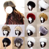 Nukty Hot Winter Thick Furry Hairband Fluffy Russian Faux Fur Women Girl Fur Headband Hat Winter Outdoor Earwarmer Ski Hats new