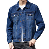 Nukty Spring Colorfast Men Jeans Coat Single-breasted Turn-down Collar Denim Cardigan Jacket Slim Fit Outwear jaqueta jeans masculina