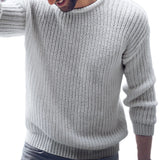 Nukty Men Sweaters Solid Color Round Neck Sweater Men Long Sleeve Knitted Pullover Men Sweaters Mens Clothes pull homme ropa hombre