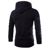 Nukty Men's Hoodies Long Sleeve Sweatshirts for Men Zipper Hooded Pullover High Neck Mens Sweatshirt Top Jacket Coat Black Sweater