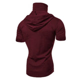 Nukty New Hooded T-shirt Men Fashion Style Personality Stretch Leisure Sport Shirt Ninja Suit Short-sleeved T-shirt Mask Suit Tops