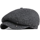 Nukty Beret Men Women Autumn Winter Hat Octagonal Cap New Warm Artist Painter Wool Beret Hat Male Female Flat Beret Cap