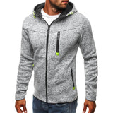 Nukty Men's Full Zip Hoodie Solid Color Zipper Hooded Daily Fitness Basic Thin Fleece Hoodies Sweatshirts Long Sleeve Blue Gray Black