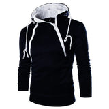 Nukty Men's Hoodies Long Sleeve Sweatshirts for Men Zipper Hooded Pullover High Neck Mens Sweatshirt Top Jacket Coat Black Sweater