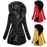 Nukty Women Coat Long Sleeve Slim Waist Thick Elastic Cuff Quilted Lady Coat   Winter Overcoat  for Home