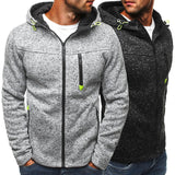 Nukty Men's Full Zip Hoodie Solid Color Zipper Hooded Daily Fitness Basic Thin Fleece Hoodies Sweatshirts Long Sleeve Blue Gray Black