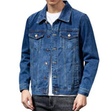 Nukty Spring Colorfast Men Jeans Coat Single-breasted Turn-down Collar Denim Cardigan Jacket Slim Fit Outwear jaqueta jeans masculina