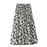 fall outfits women Mori Brushed Floral Skirt 2024 Autumn and Winter New Artistic Age-Reducing Mid-Length Umbrella Skirt Cover Slim Skirt