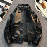 men’s outfits American Retro Leather Coat Men's Motorcycle Suit Pilot Leather Jacket Men's Coat Windproof Loose