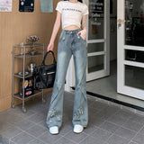 2000s fashion New American Style Retro Brushed Star Skinny Jeans Women's Summer Slim Fit Slimming Straight Mop Pants Women