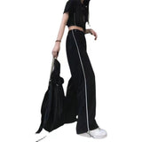 Nukty-shop clothes New Wide-Leg Women's High Street Long Pants Autumn High Waist Student Cool Girl Loose Ins Straight Casual Sports Pants