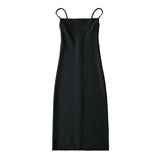 telenovela dress to impress INS Style French Style Flat Strap Dress Women's Summer New off-the-Shoulder Sexy Split Dress Long Skirt