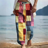 fall outfits aesthetic New Men's Striped Printed Wide-Leg Pants 3D Printed Loose Casual Beach Trousers