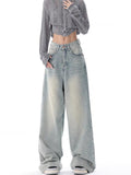 Nukty-shop outfit ideas for school Ken Studio Early Autumn 2024 New Jeans Women's American Retro Design Niche Loose Wide-Leg Pants Pants