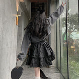 sexy outfit Sling Dress Women's Spring and Autumn New Sweet Cool Hot Girl Short Skirt Niche Design Black Fluffy Skirt 2024