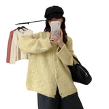 fall outfits 2024 Autumn New Gentle All-Match round Neck Large Button Knitted Cardigan Outer Wear Top Women's Loose Lazy Sweater Coat