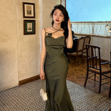 party dresses Satin Sling Dress Women's Early Spring New Slimming Slim High-Grade Long Dress