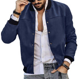 Autumn and Winter Suede Stand Collar Men's Button Cardigan Jacket Casual Trendy American Coat Men