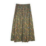 fall outfits women Mori Brushed Floral Skirt 2024 Autumn and Winter New Artistic Age-Reducing Mid-Length Umbrella Skirt Cover Slim Skirt