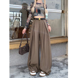 work outfits women Fall Loose High Waist Wide Leg Suit Pants Women's Casual Mopping Long Pants