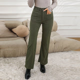 fall outfits aesthetic Shiying Autumn and Winter New Corduroy Straight Casual Pants for Women Fashionable Slim High Waist Retro Pants for Women