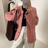 fall outfits 2024 Autumn New Gentle All-Match round Neck Large Button Knitted Cardigan Outer Wear Top Women's Loose Lazy Sweater Coat