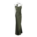 party dresses Satin Sling Dress Women's Early Spring New Slimming Slim High-Grade Long Dress