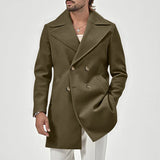 Men's Winter Lapel Double-Breasted Fit Overcoat Coat Trench Coat