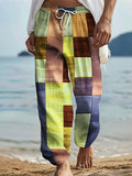 fall outfits aesthetic New Men's Striped Printed Wide-Leg Pants 3D Printed Loose Casual Beach Trousers