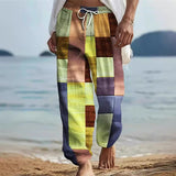 fall outfits aesthetic New Men's Striped Printed Wide-Leg Pants 3D Printed Loose Casual Beach Trousers