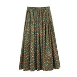 fall outfits women Mori Brushed Floral Skirt 2024 Autumn and Winter New Artistic Age-Reducing Mid-Length Umbrella Skirt Cover Slim Skirt