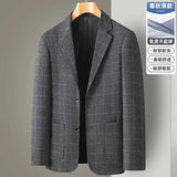 Nukty New Men's Blazer Fashion Middle-aged Business Casual Professional Wear Casual Loose British Style Sub-trend Four Seasons Suit