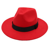 Nukty Autumn and Winter Men and Women's New Large Brimmed Hats, Fashionable Woolen Jazz Hats, English Style Top Hats