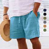 Men's summer cotton and linen shorts