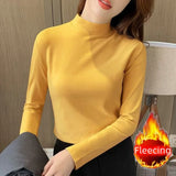 Women's turtleneck Long Sleeve Top Casual Matching T-Shirts & Blouses New In Office Lady's T-Shirts Winter Thermal Warm Blouse