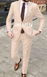 Nukty Men's Suit   Handsome Casual 2 Piece Suit For Men Wedding Tuxedos Notched Lapel Groomsmen  Business  Prom Blazer