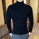 Nukty Autumn Winter Turtleneck Pullovers Warm Solid Color Men's Sweater Slim Pullover Men Knitted Sweaters Bottoming Shirt