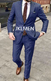 Nukty Men's Suit   Handsome Casual 2 Piece Suit For Men Wedding Tuxedos Notched Lapel Groomsmen  Business  Prom Blazer