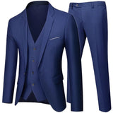 Nukty Business Suit Jacket Coat Blazers Trousers Waistcoat Men Wedding Three Pieces Pants Vest Large Size Professional Dress 3 Pcs Set