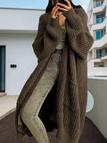 Nukty Women Pockets Sweater Cardigan Kintted Jacket Spring Autumn Crochet Loose Long Winter Maxi Warm Jumper Coat Cardigans