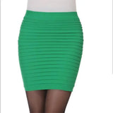 Nukty Fashion Bodycon Skirts Women's Summer Autumn Bottom Elastic Short Skirts For Office Lady Solid Color Draped Slim Mini Skirt