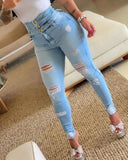 Nukty Pencil Pants Jeans Women Pencil Pants Bodycon High Waist Casual Long Pant Sheath Denim Trousers Tie Y2k Trouser Spring 2024