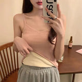 Nukty Winter Warm Undershirt Women Thicken Slim Solid Color Thermal Tops Sleeveless Sexy Crop Top Tight Elasticity Female Undershirt