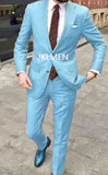 Nukty Men's Suit   Handsome Casual 2 Piece Suit For Men Wedding Tuxedos Notched Lapel Groomsmen  Business  Prom Blazer