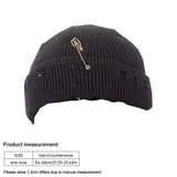 Nukty Winter Harajuku Y2K Knitted Hat Women Fashion Warm Thick Men Hip Hop Pin Hole Skullcap Short Hat Unisex Basic Cap