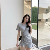 Nukty Clothing Shirt Female Dresses Bandage Women's Dress Ruffle Short Mini Tshirts One-piece Chic and Elegant Pretty Hot Loose X