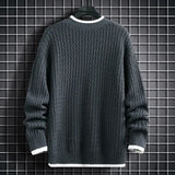 Nukty Fashion Sweater Men's Knitted Stripe Pattern Pullover O-Neck Winter Sweaters