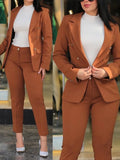 Nukty business casual outfits Elegant Office Lady Two Piece Sets Autumn Winter Women Fashion Notched Neck Long Sleeve Blazer & High Waist Work Pants Suit